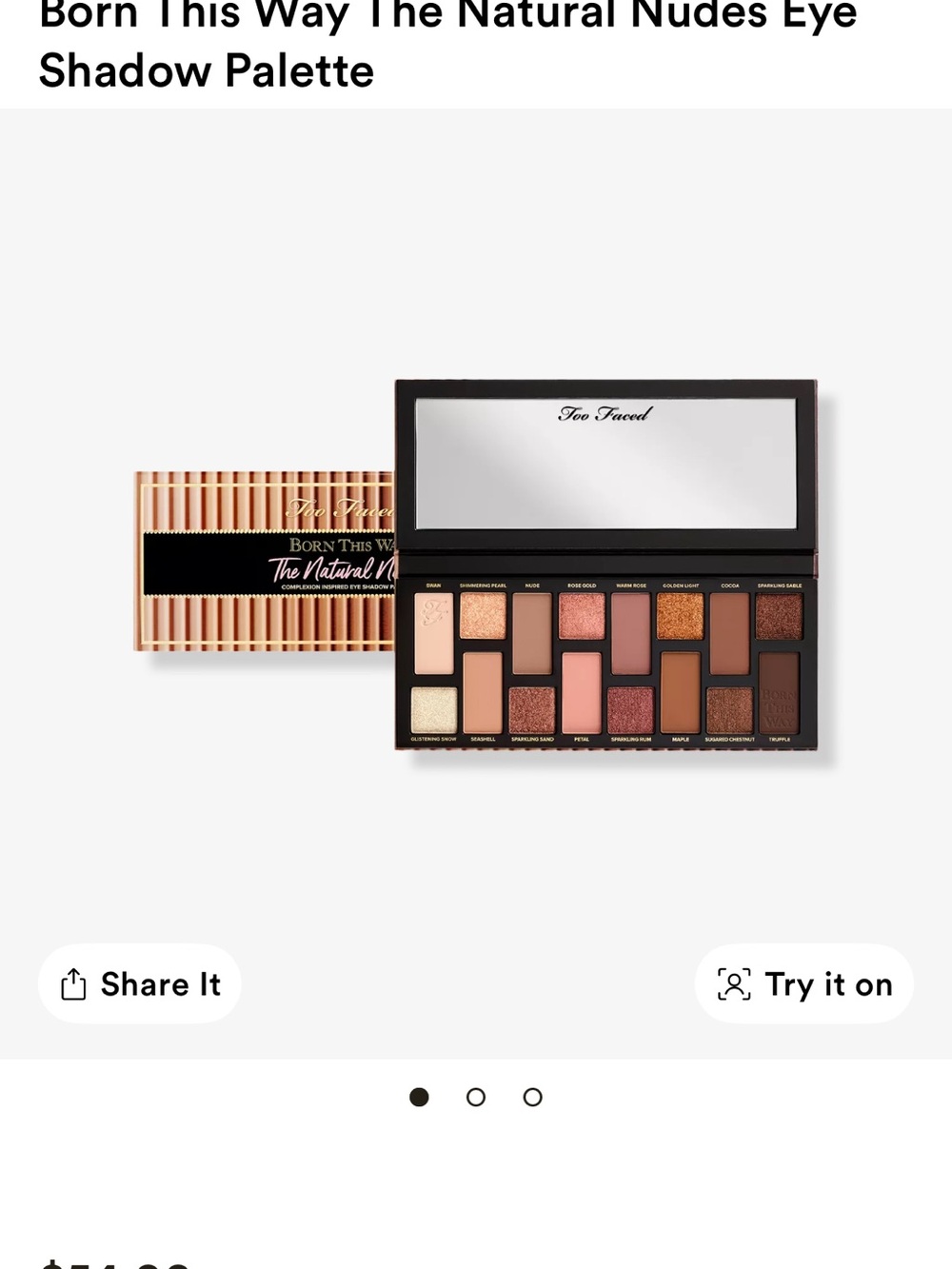 Too Faced Natural Nudes Eyeshadow Palette — Warm Nude Pink & Brown Tones